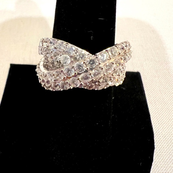Victoria Wieck 2.89 Absolute Triple Overlay Pavé bridge band ring.